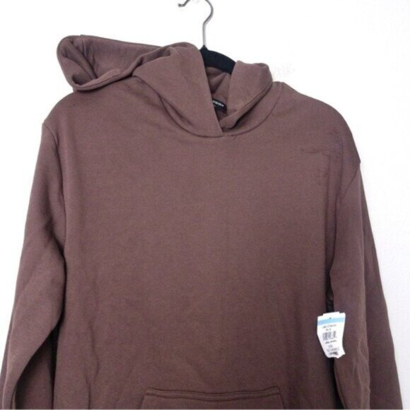 NWT Naked Wardrobe Keep It Chill Hooded Sweatshirt XS Chocolate Oversized Terry - Picture 6 of 11